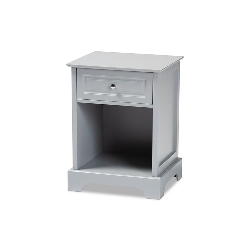 Baxton Studio Chase Modern Transitional Light Grey Finished 1Drawer Wood Nightstand