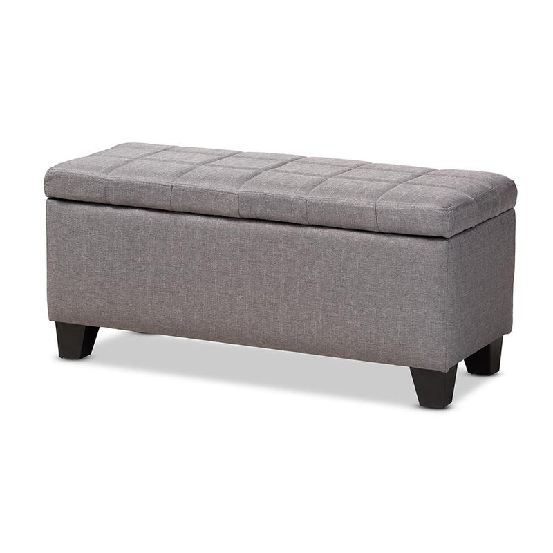 Fera Modern and Contemporary Gray Fabric Upholstered Storage Ottoman