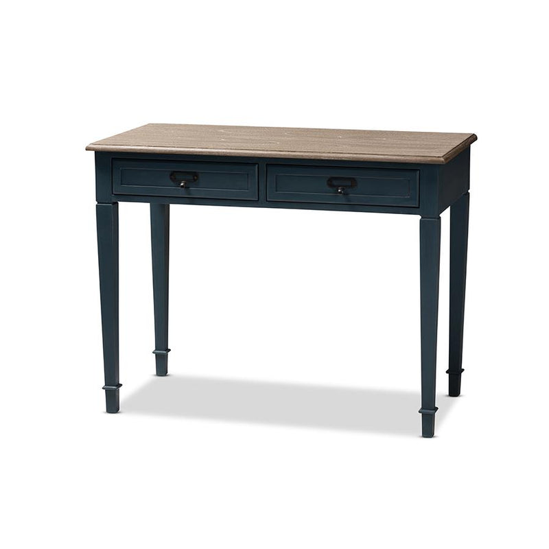 Baxton Studio Dauphine French Provincial Spruce Blue Accent Writing Desk