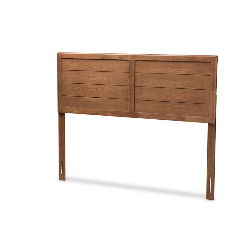 Seren Mid-Century Modern Walnut Brown Finished Wood Full Size Headboard