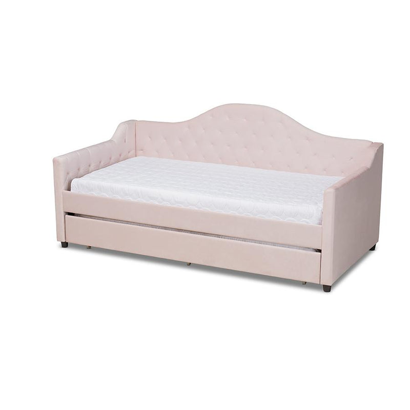 Button Tufted Twin Size Daybed with Trundle