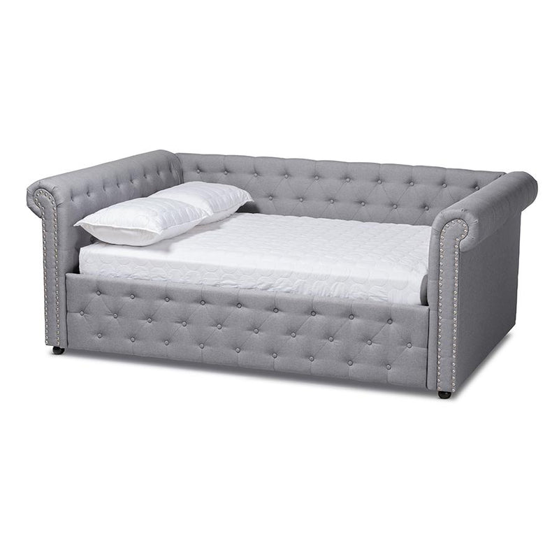 Mabelle Modern and Contemporary Gray Fabric Upholstered Full Size Daybed