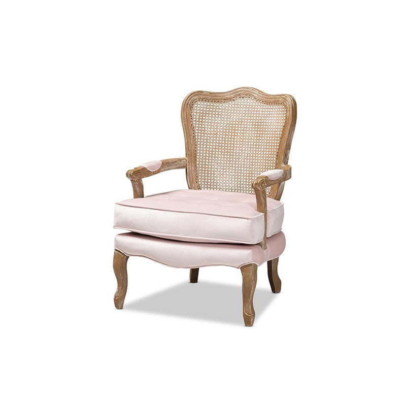 White-Washed Oak Wood Armchair