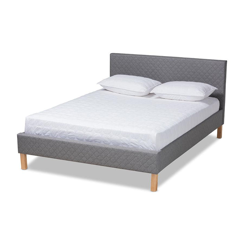 Aneta Modern and Contemporary Grey Fabric Upholstered King Size Platform Bed