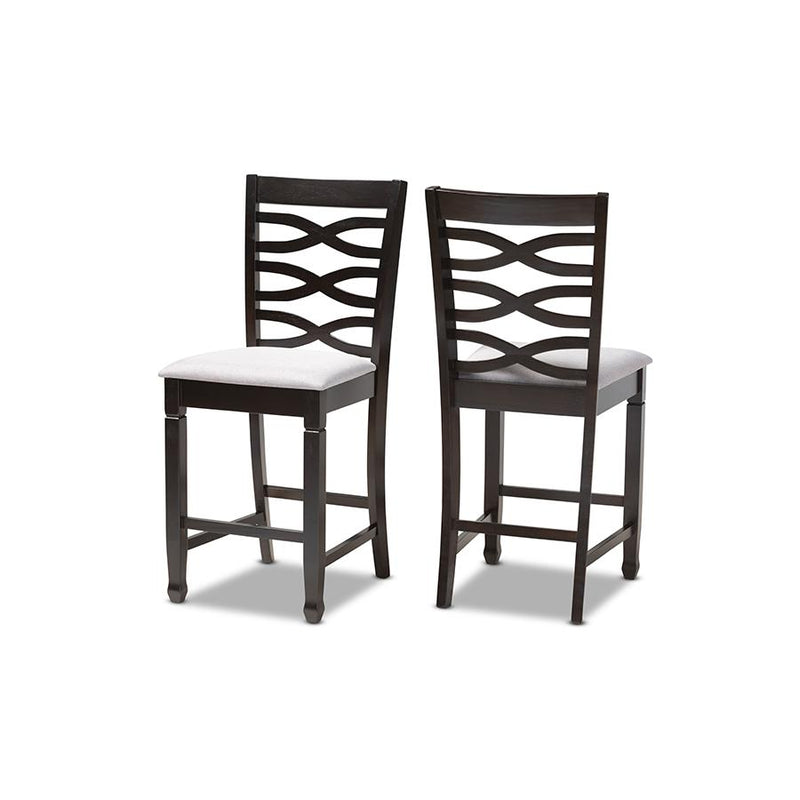 Espresso Brown Finished Wood Counter Height Pub Chair Set of 2