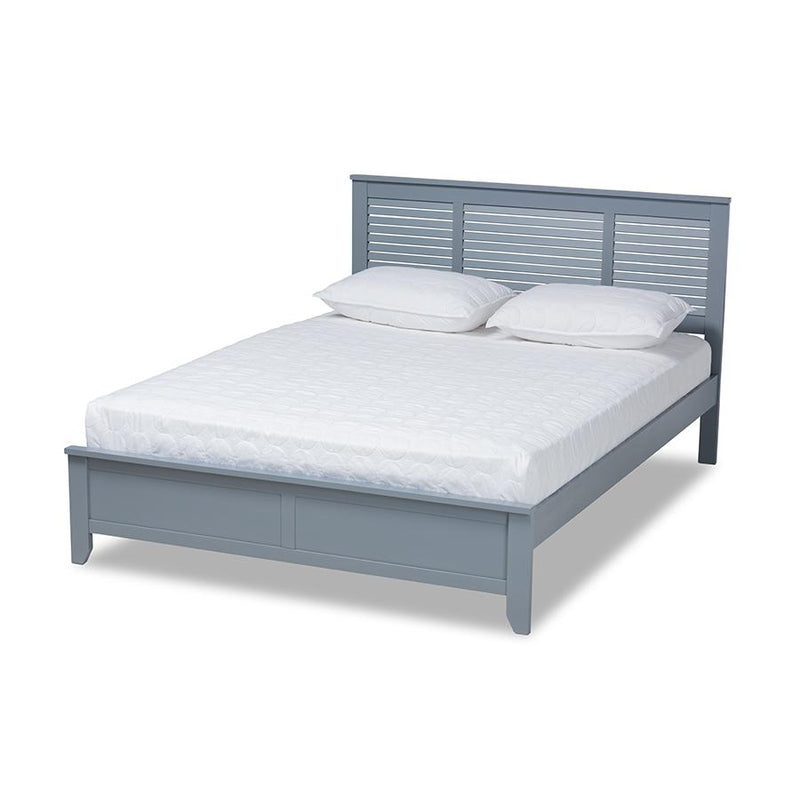 Adela Modern and Contemporary Grey Finished Wood Full Size Platform Bed