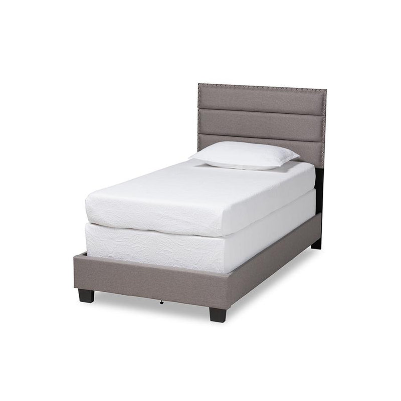 Baxton Studio Ansa Modern and Contemporary Grey Fabric Upholstered Twin Size Bed