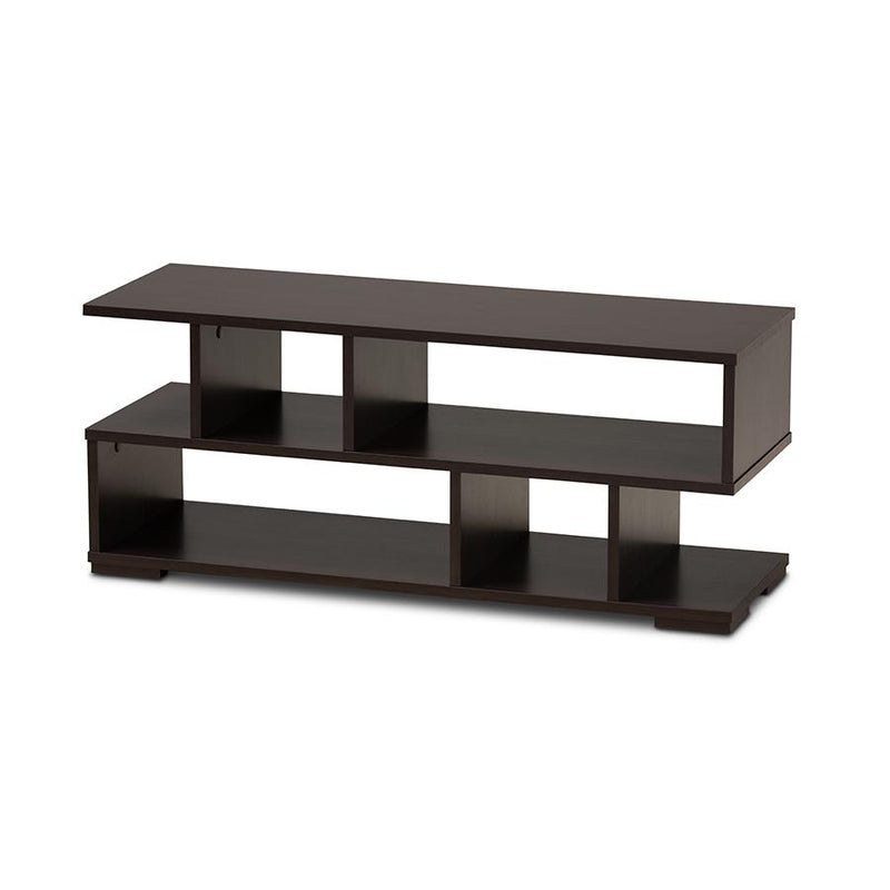 Baxton Studio Arne Modern and Contemporary Dark Brown Finished Wood TV Stand