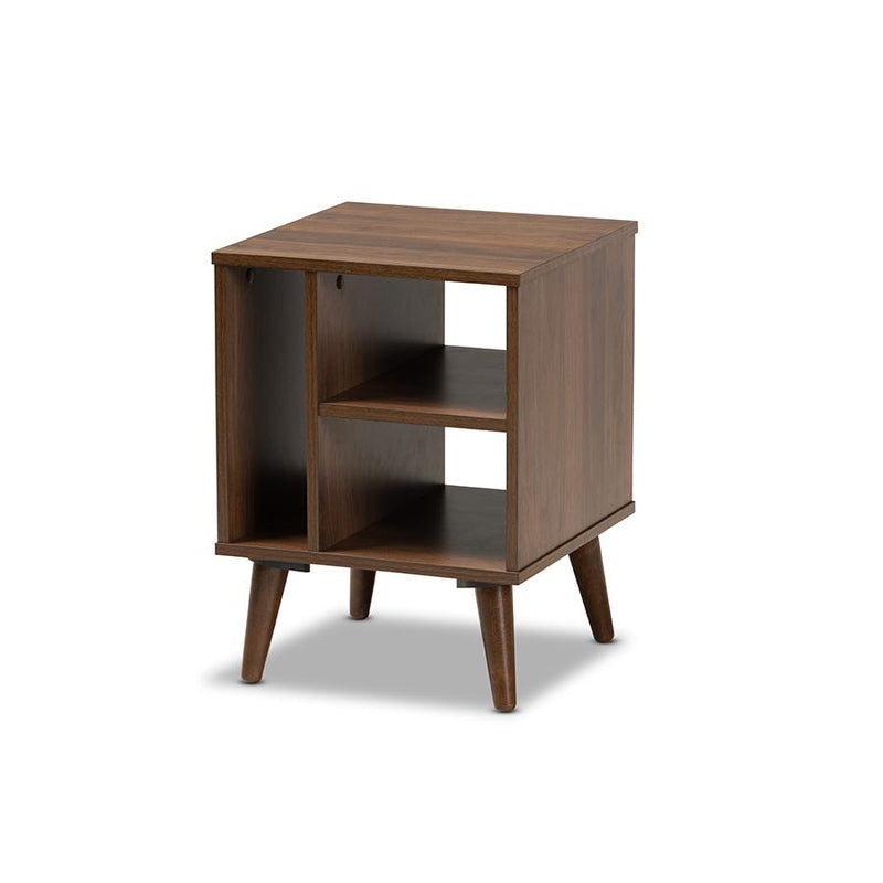 Baxton Studio Sami Mid-Century Modern Walnut Finished Wood End Table