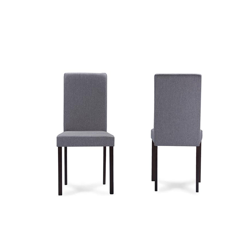 Andrew Contemporary Espresso Wood Grey Fabric Dining Chair (Set of 4)