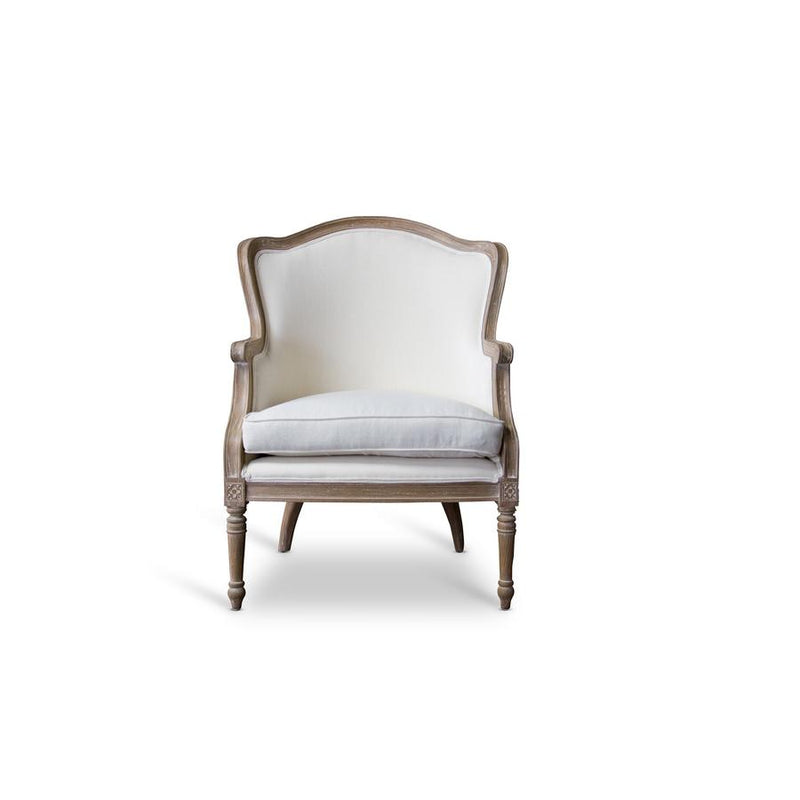 Baxton Studio Charlemagne Traditional French Accent Chair-Oak