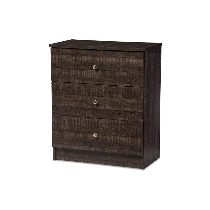 Decon Modern and Contemporary Espresso Brown Wood 3-Drawer Storage Chest