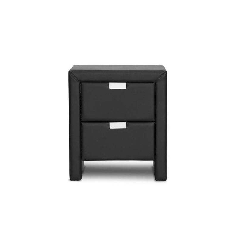 Baxton Studio Frey Black Upholstered Modern Nightstand