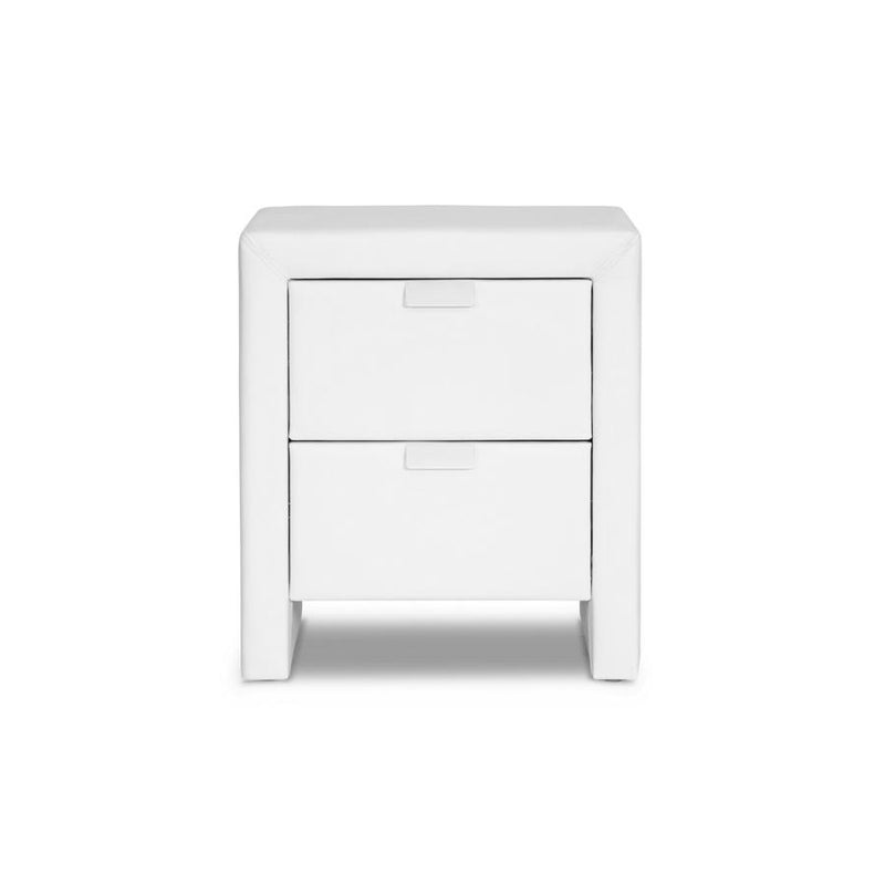 Baxton Studio Frey White Upholstered Modern Nightstand