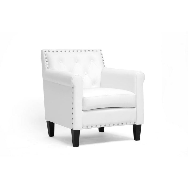 Baxton Studio Thalassa White Modern Arm Chair