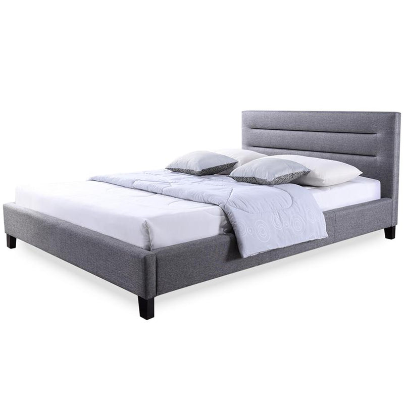 Hillary Modern and Contemporary Full Size Grey Fabric Upholstered Platform Base Bed Frame