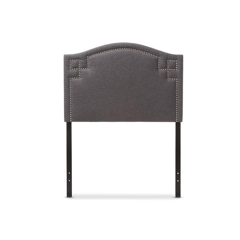 Aubrey Modern and Contemporary Dark Grey Fabric Upholstered Twin Size Headboard