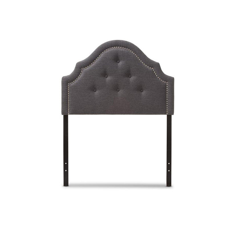 Cora Modern and Contemporary Dark Grey Fabric Upholstered Twin Size Headboard