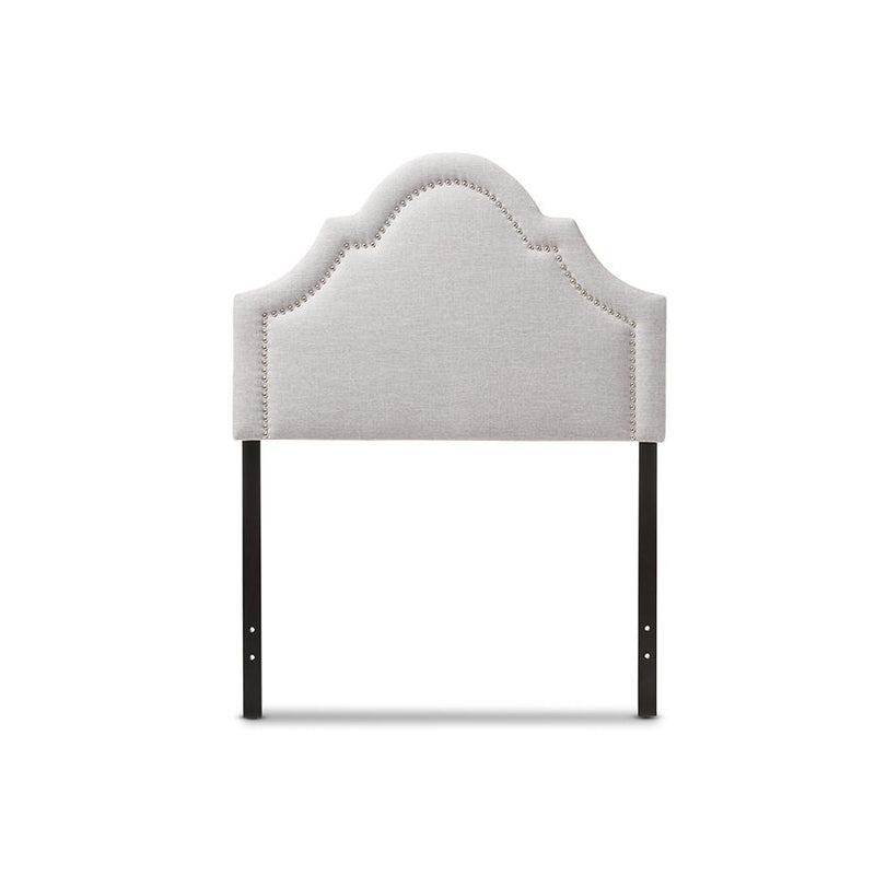 Grayish Beige Fabric Upholstered Twin Size Headboard