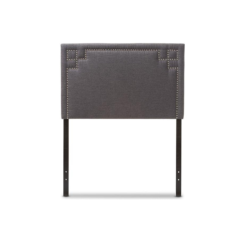 Geneva Modern and Contemporary Dark Grey Fabric Upholstered Twin Size Headboard