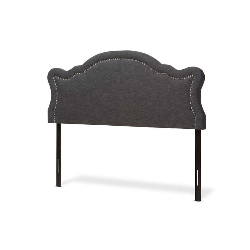 Avery Modern and Contemporary Dark Grey Fabric Queen Size Headboard