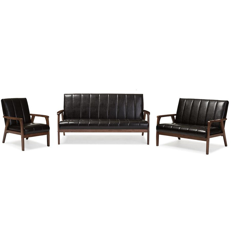 Leather 3 Pieces Living Room Sets