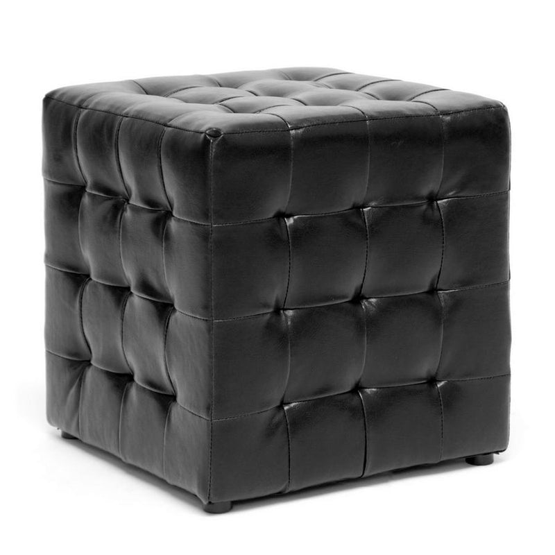 Siskal Black Modern Cube Ottoman (Set of 2)