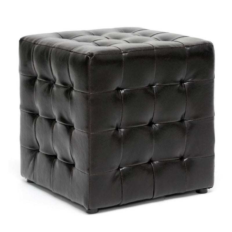 Siskal Dark Brown Modern Cube Ottoman (Set of 2)