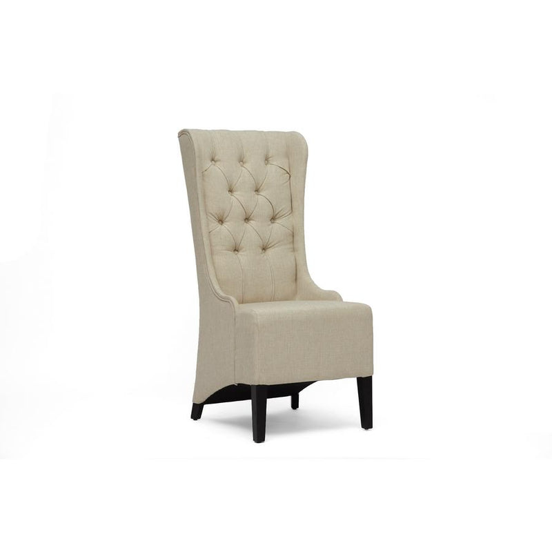 Baxton Studio Vincent Beige Linen Modern Accent Chair