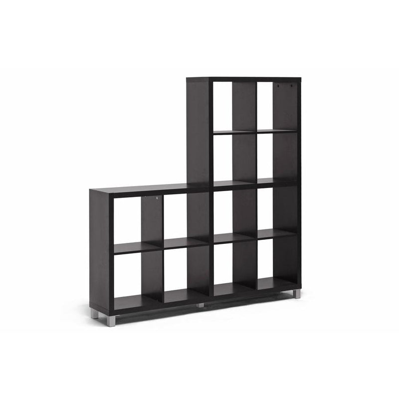 Baxton Studio Sunna Dark Brown Modern Cube Shelving Unit