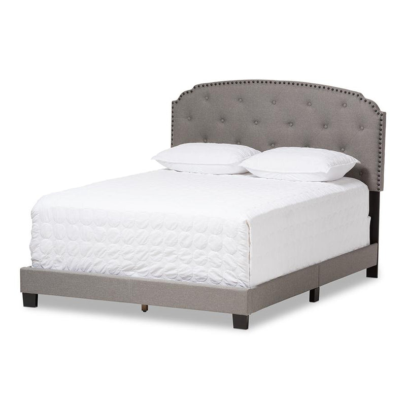 Lexi Modern and Contemporary Light Grey Fabric Upholstered Queen Size Bed