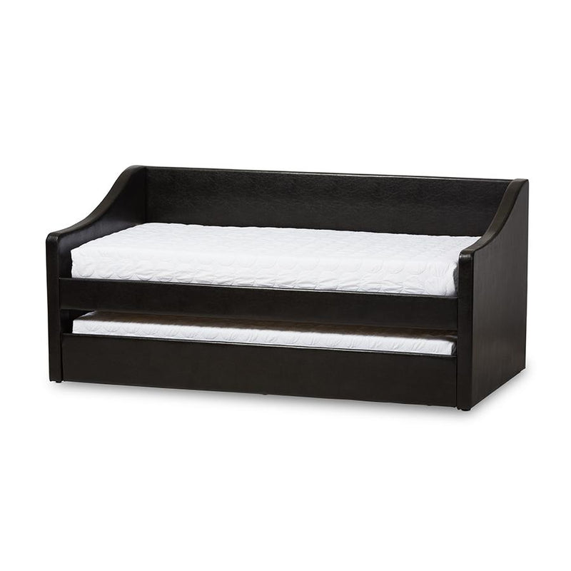 Barnstorm Modern and Contemporary Black Faux Leather Upholstered Daybed