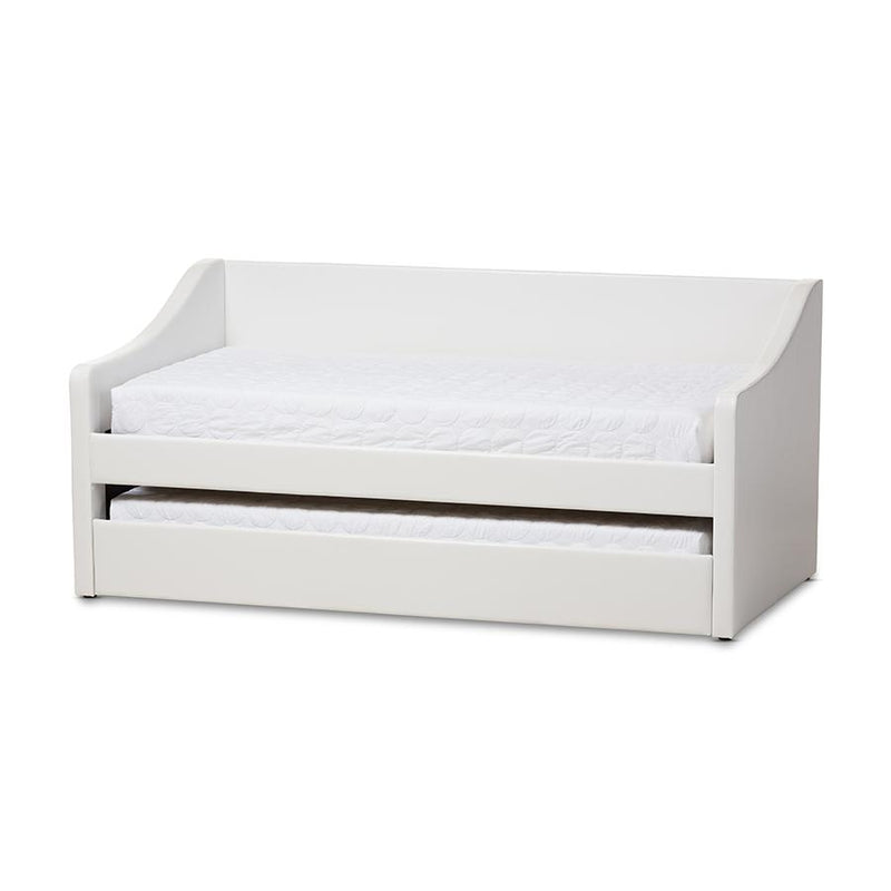 Barnstorm Modern and Contemporary White Faux Leather Upholstered Daybed