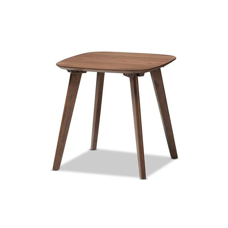 Baxton Studio Dahlia Mid-Century Modern Walnut Wood End Table