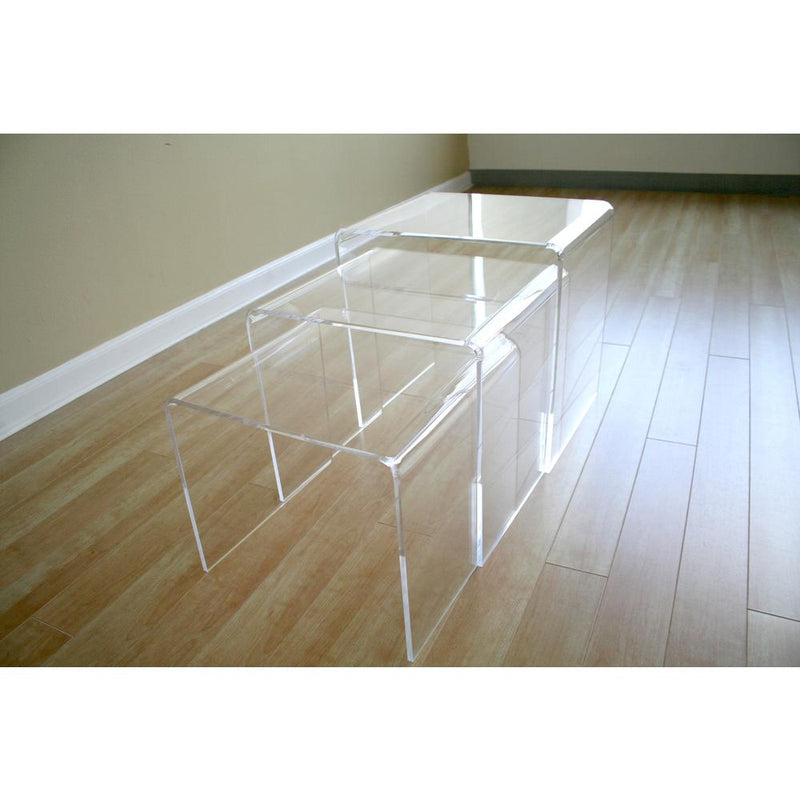 Baxton Studio Acrylic Nesting Table 3-Pc Table Set Display Stands