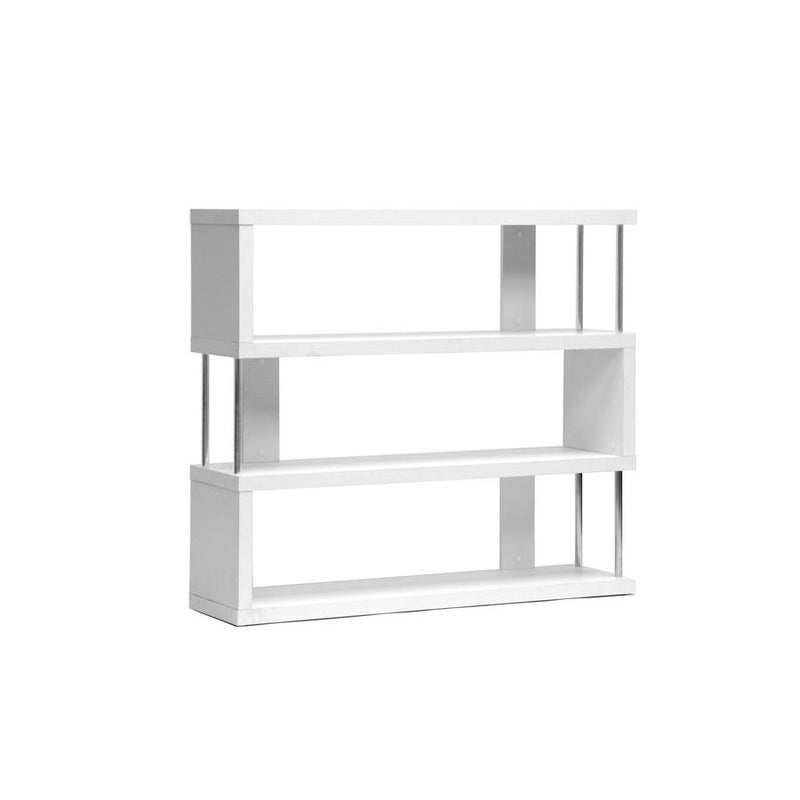 Baxton Studio Barnes White Three-Shelf Modern Bookcase