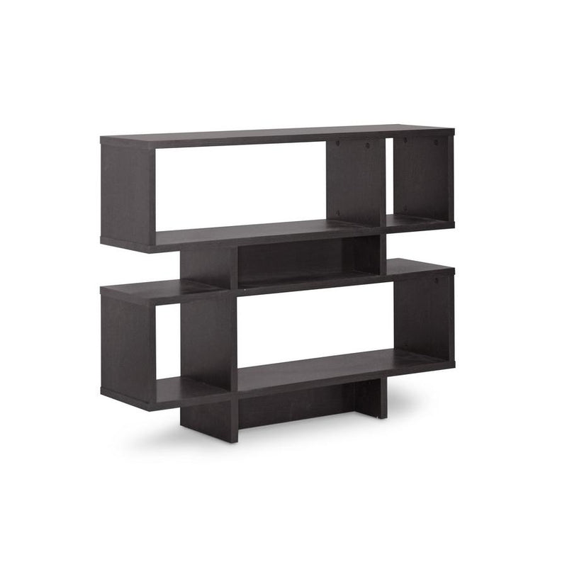 Baxton Studio Cassidy 4-Level Dark Brown Modern Bookshelf