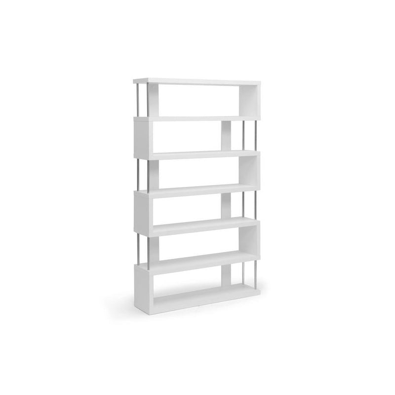 Baxton Studio Barnes White Six-Shelf Modern Bookcase