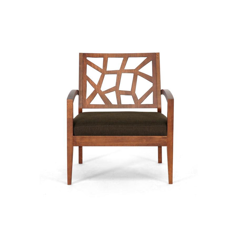 Baxton Studio Jennifer Modern Lounge Chair with Dark Brown Fabric Seat