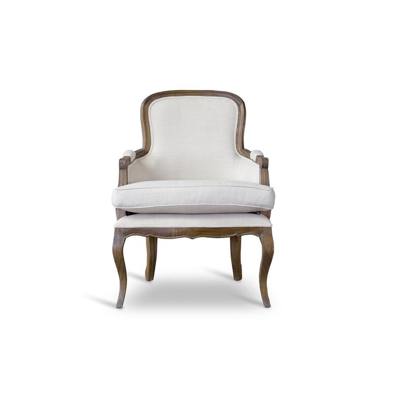 Baxton Studio Napoleon Traditional French Accent Chair-Ash