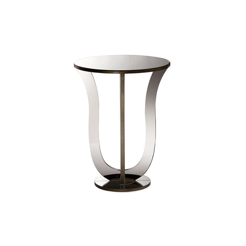 Hollywood Regency Glamour Style Mirrored Accent Side Table