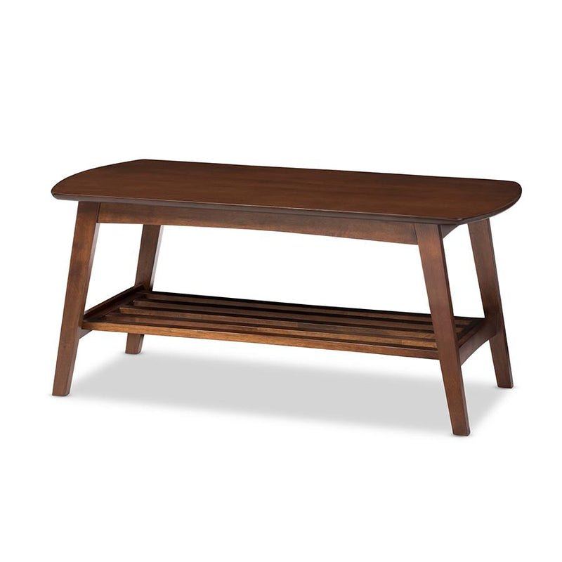 Sacramento Mid-century Modern Scandinavian Style Dark Walnut Coffee Table