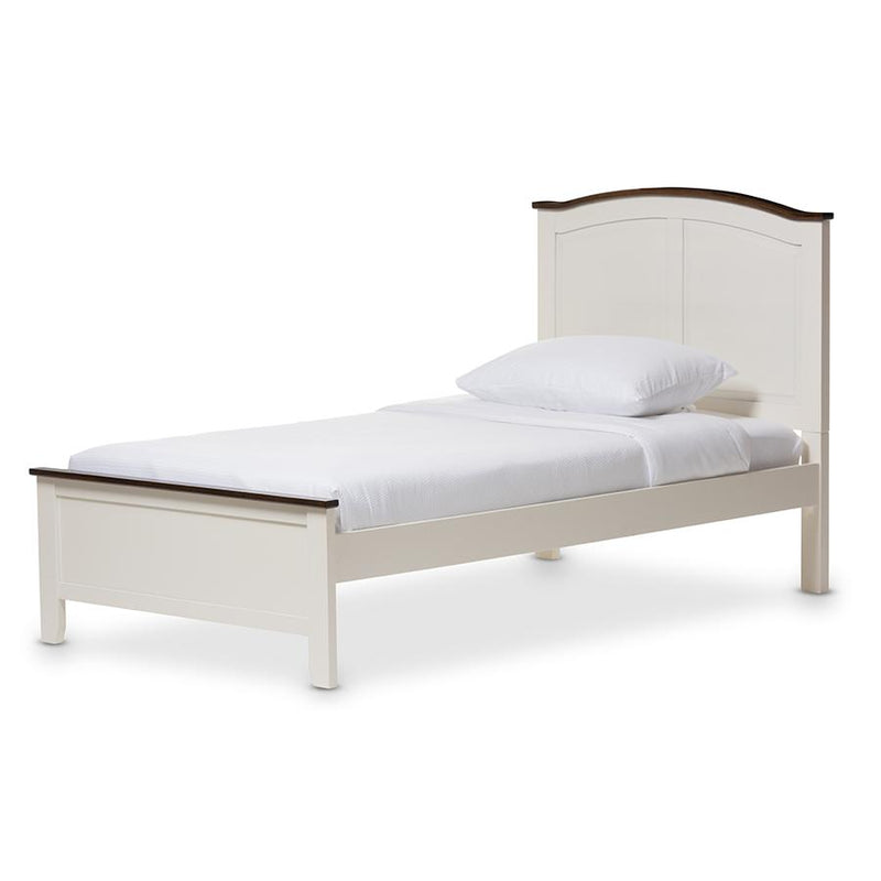 Harry Classic Butter Milk and Walnut Finishing Twin Size Platform Bed