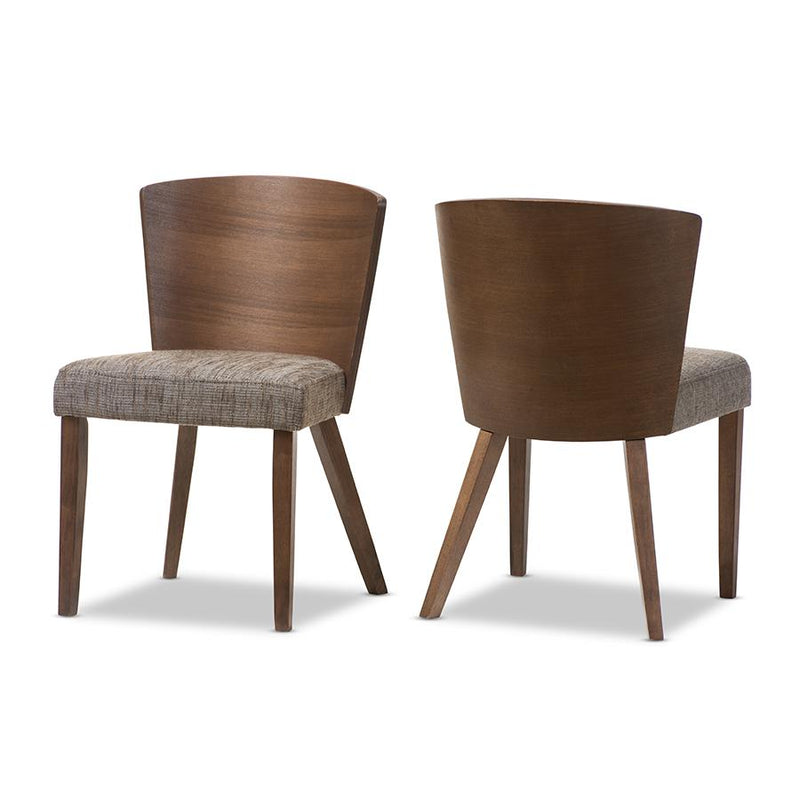 Baxton Studio Sparrow Brown and  Gravel  Wood Modern Dining Chair (Set of 2)