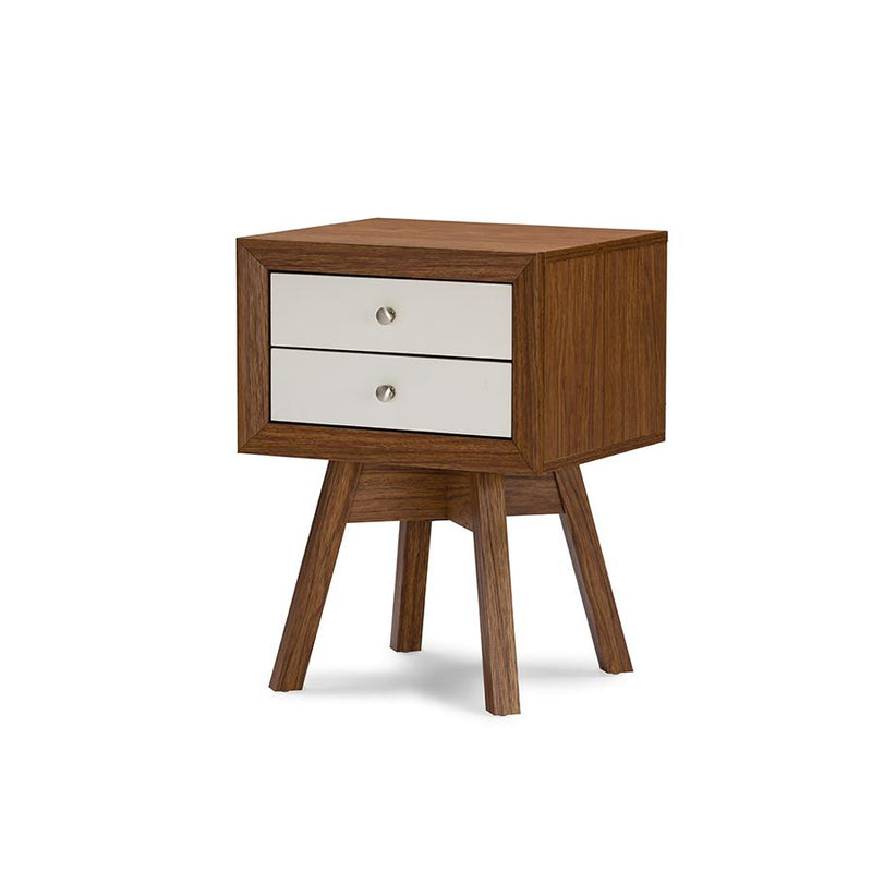 Warwick Two-tone Walnut and White Modern Accent Table and Nightstand