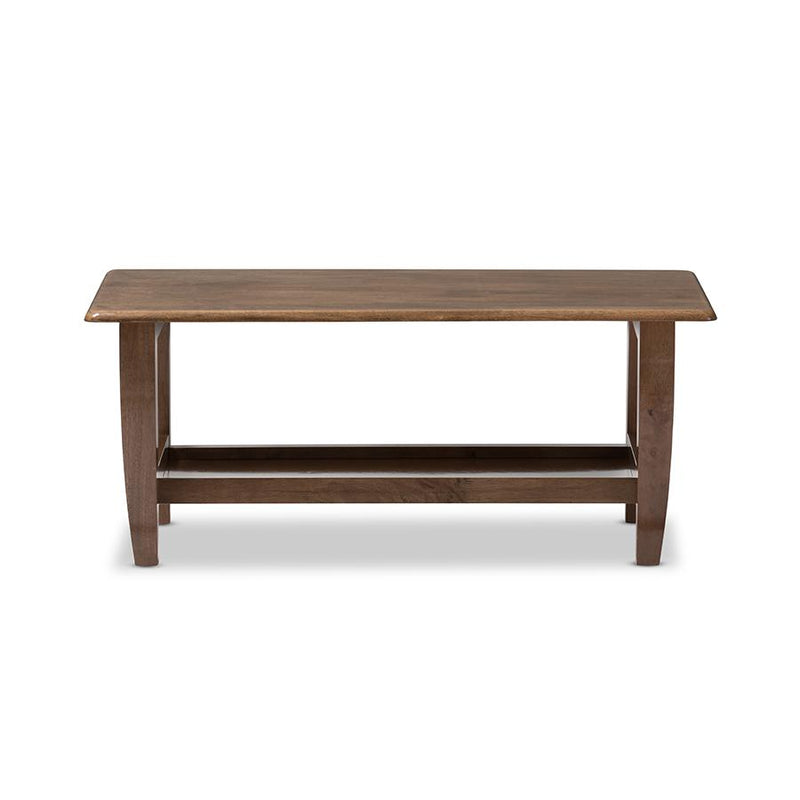 Baxton Studio Pierce Mid-Century Modern Walnut Finished Brown Wood Coffee Table