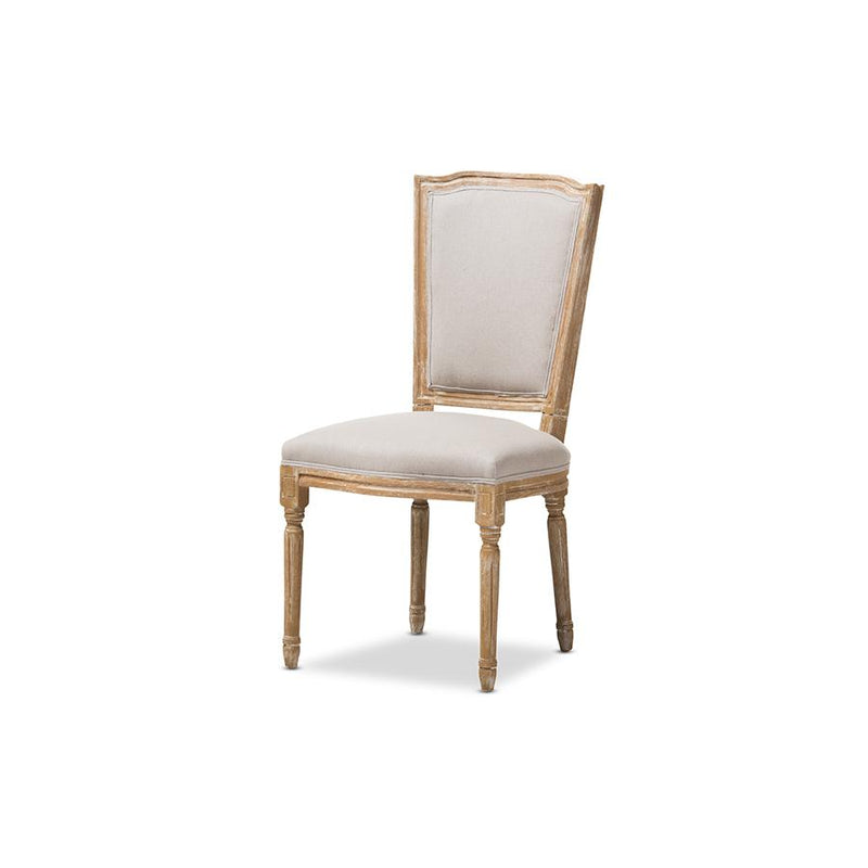 Beige Fabric Upholstered Dining Side Chair