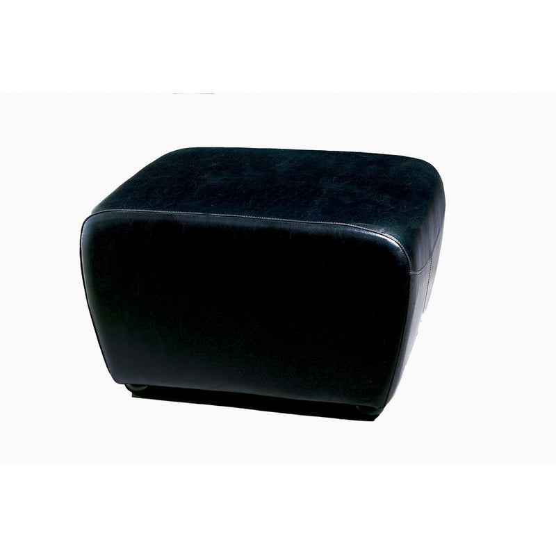 Baxton Studio Black Faux Leather Ottoman with Rounded Sides