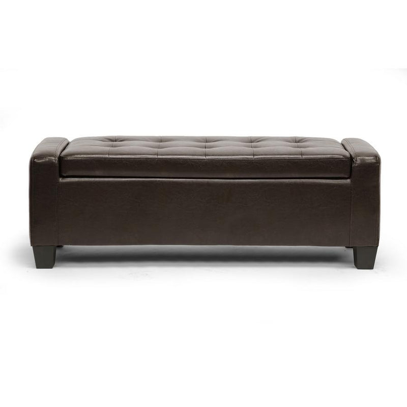 Baxton Studio Manchester Dark Brown Ottoman