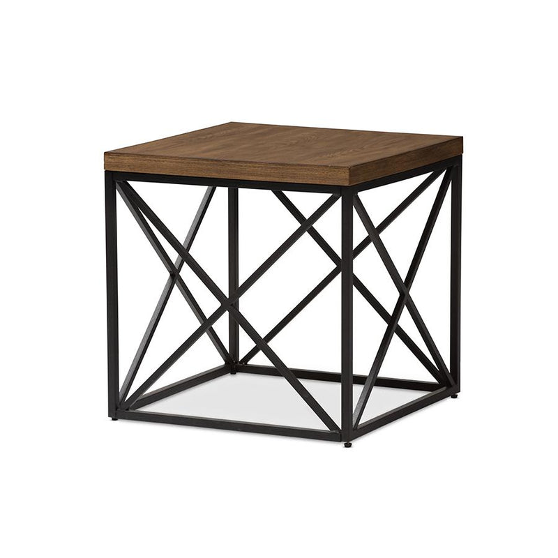 Baxton Studio Holden Vintage Industrial Antique Bronze End Table